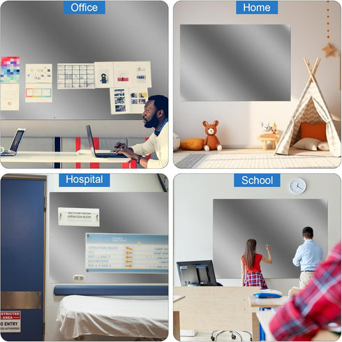 Ireer Magnetic Board Steel Magnet Bulletin Boards for Walls, Pre Drilled with Screws and Dry Wet Erase Feature