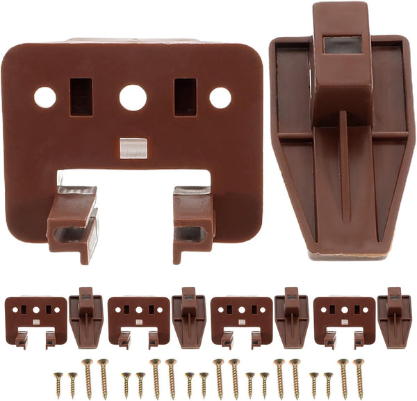 PRETYZOOM 5 Sets Center Mount Drawer Slide Tracks with Rollers Brown Replacement