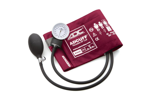 ADC Prosphyg 760 Pocket Aneroid Sphygmomanometer with Adcuff Nylon Blood Pressure Cuff - Adult, Magenta