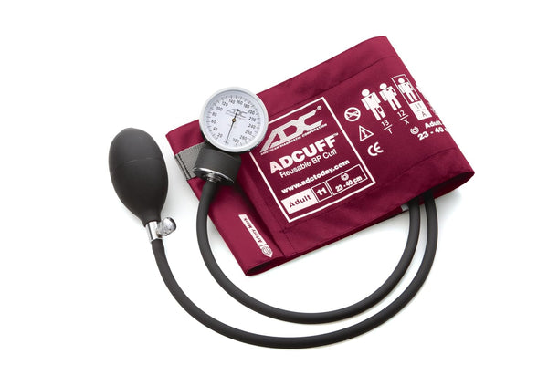 ADC Prosphyg 760 Pocket Aneroid Sphygmomanometer with Adcuff Nylon Blood Pressure Cuff - Adult, Magenta