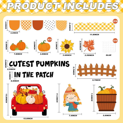 gisgfim Fall Classroom Bulletin Board Decorations Set, Autumn Cutest Pumpkins in The Patch Cutouts for School Home Decor