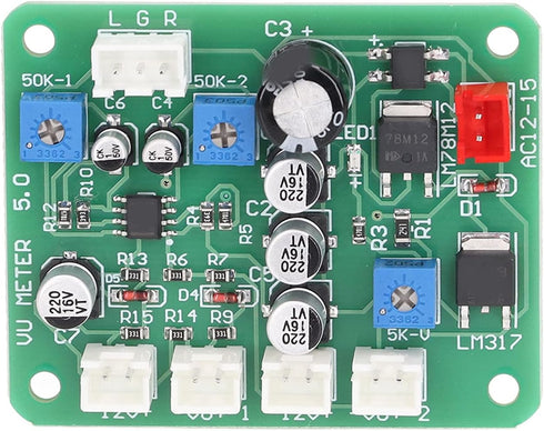 VU Meter Panel Kit 2PCS, VU Meter Warm Back Light Recording Audio Level Amp with Driver Board
