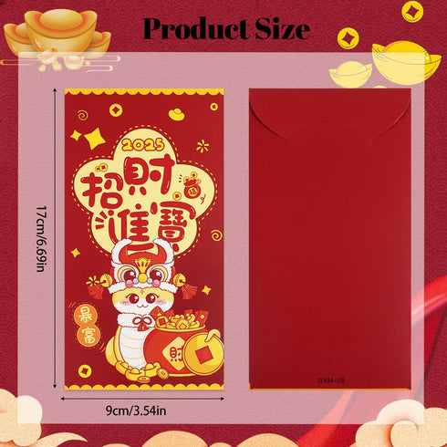KESTAR 2025, 30Pcs 6 3.5x6.7Inch Chinese New Year Red Envelopes Chinese Traditional Lucky Money Hong Bao Red Envelope