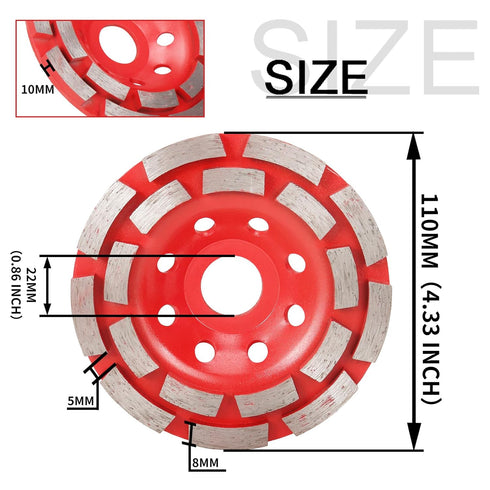 Diamond Concrete Grinding Wheel 4 1/2 Inch for Angle Grinder, Arbor Hole 7/8"-5/8" for Grinding and Polishing Concrete