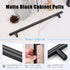 KNOBWELL 6 Pack 10" Black Cabinet Handles, Euro Style Stainless Steel Modern Long Kitchen Door Pulls
