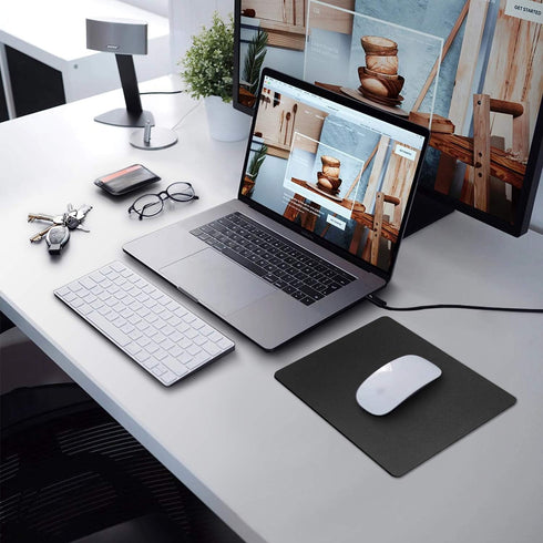 Mouse Pad 9.5×8.0×0.12 inches, Premium-Textured Non-Slip Rubber Base Mouse Mat for Office & Home, Black