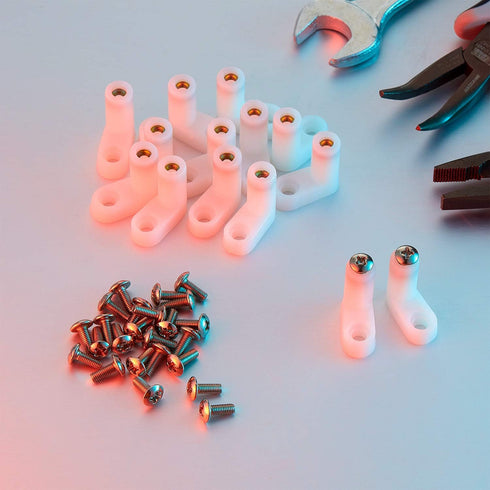 Mudder 50 PCB Board Mounting Feet, L Shape Insulated PCB Spacer with Screws for Arcade Gaming Board