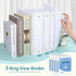 SUNEE 3 Ring Binder (White) - 1 Inch 4 Pack, Clear View Binder Three Ring PVC-Free (Fit 8.5x11 Inches) for School or