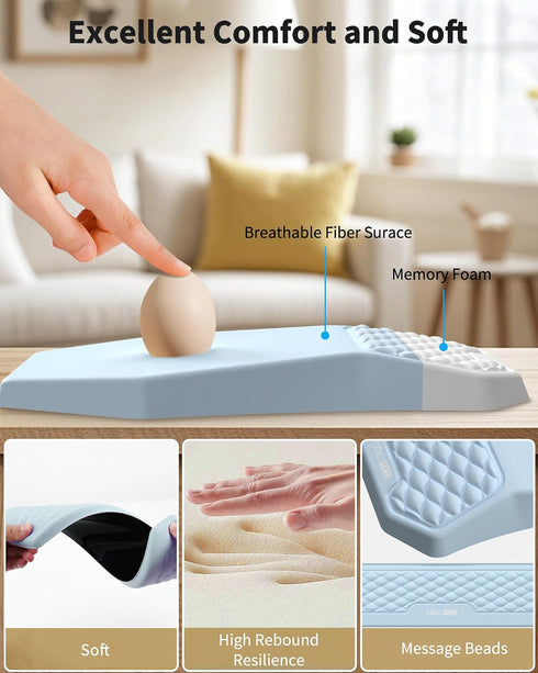 abc.mat Set, Ergonomic Mouse Pad and Keyboard Wrist Rest Support Massage Design Mousepad for Carpal Tunnel Pain Relief