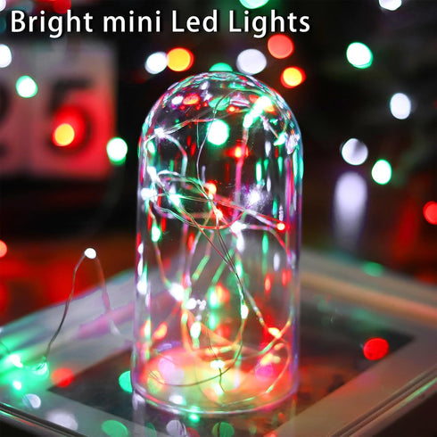 Solar Christmas String Lights Outdoor, Red White Green Fairy Lights, 200LED 66FT, Waterproof, 2PACK