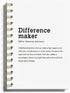 Difference Maker Gift Notebook - Inspirational Journal for Coworkers, 5.5x8.3 Inches Hardcover Spiral Notebook