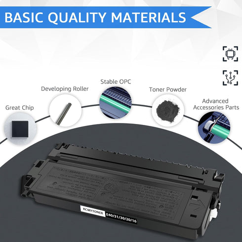 E40 Toner Cartridge Replacement for Canon pc940, Compatible with E20/E10/E16/E31/E30, 1pk Black