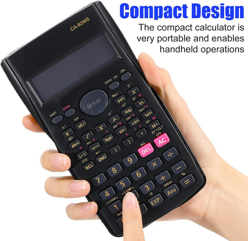 Saillong 12 Pieces Black Engineering Scientific Calculator, 2-Line Function for Middle, High School, Classroom