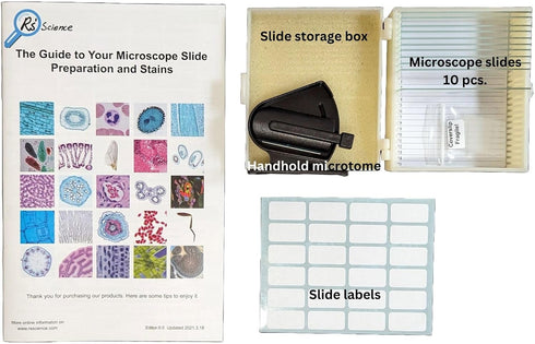Rs' Science Set, Microscope Slide Accessory Kit - Standard Including Methylene Blue & Eosin Y Stains
