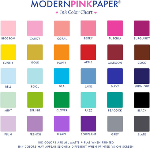 Set, Modern Pink Paper Personalized Floral Stationery Personalized stationary for Women, Your Choice of Colors
