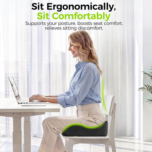 Tailbone AUVON Gel Seat Cushion for Office Chairs, Ergonomic Memory Foam Chair Cushions for Long-Sitting Support
