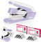 Deli Effortless Desktop Stapler, Heavy Duty, One Finger, 40-50 Sheet Capacity, includes Staples & Staple Remover, Violet