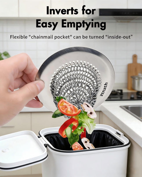 Ztruth 304 Kitchen Sink Drain Strainer Patented Reversible Sink Strainer, Anti-Clogging Sink Strainer Basket, Stainless