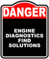 ENGINE DIAGNOSTICS FIND SOLUTIONS Danger Red Black Aluminum Composite Sign 15 x