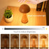 LONRISWAY 2 Pack Dimming,Night Wooden Mushroom Lamp, Portable Cordless Small Rechargeable Battery Operated