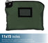 BankSupplies Laminated Nylon Locking Deposit Bags, Forest Green, 15W x 11H, Heavy-Duty Security Cash Bag