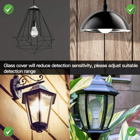 Bulb E26 7W LED(60W White(3000K), Setting 2-Pack Motion Sensor Light with Dusk to Dawn, Base, Equivalent), Warm Motion