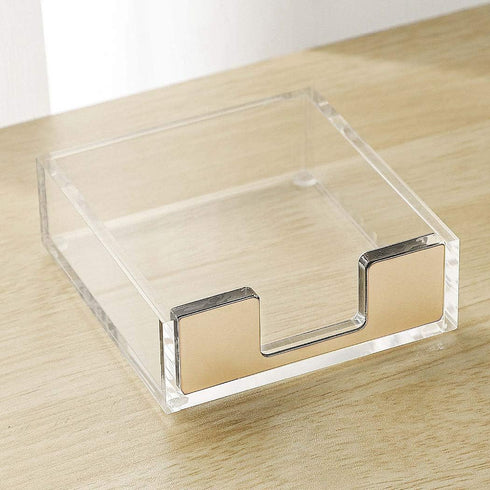 Clear Acrylic Sticky Note Holder, Memo Pad Dispenser Box, Message Pad Storage for Office, Home, School, Business Card
