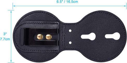 Wisdompro Police Badge Holder, Cowhide Leather Universal Pocket Case with Belt Clip and Hook and Loop Closure