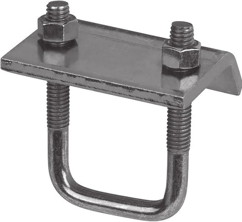 Channel to Beam Strut Clamp with U-Bolt - Silver Galvanized