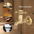 Wall Mounted Faucet, Vintage Solid Brass Single Cold Antique Lever Handle Water Tap for Kitchen Sink Laundry Utility