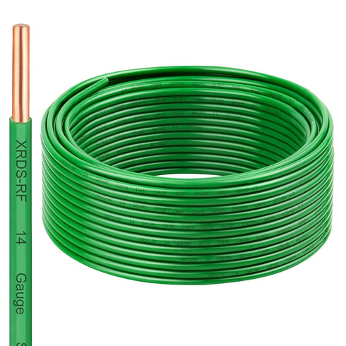 14 AWG THHN Wire 75FT Single Bare Copper Conductor, Green Electrical Building
