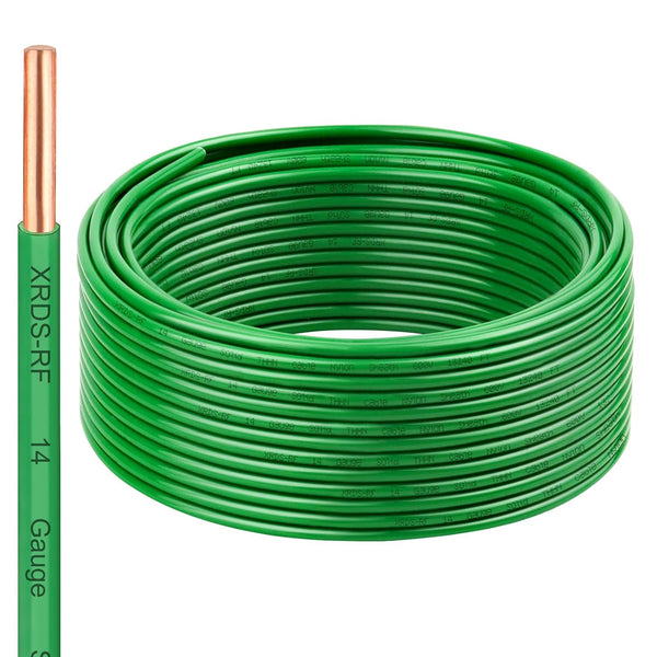 14 AWG THHN Wire 75FT Single Bare Copper Conductor, Green Electrical Building