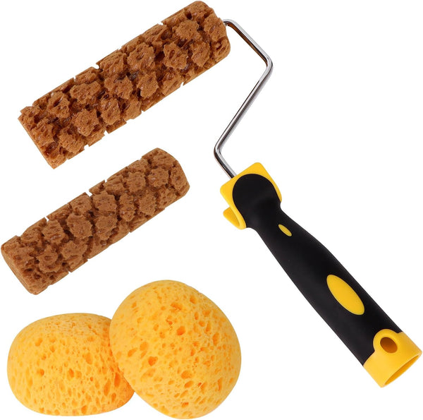 XEQWZVFR 5Pcs Texture Sponge Paint Rollers Texture Sponge for Wall DIY Decorative Art