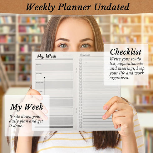 Qilery 50 Pcs Bulk Pocket Planner, 2024 Habit Tracker Notebooks, Inspirational Quotes, Gifts for Employees (Kraft Paper