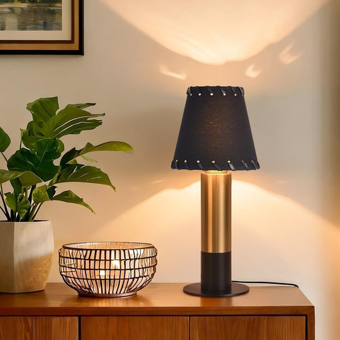 Sionfungluxx Black and Gold Table Lamp, small table lamp for bedroom, Modern Mini
