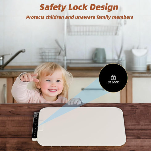 24.8"15", Countertop, Monteka Warming Mat for Food Electric Warming Trays with APP & Button Control, Silicone Fast