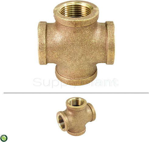 Suply Giant CSDS0034 3/4'' Lead-Free Brass Four Way Cross Fitting with Female Threaded Branches for 125 LB Applications