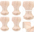 Set 4, 12x6cm KOMBIUDA Wood Carving Rubberwood Furniture Legs of Solid Wood Sofa and Tv Cabinet Replacement Legs