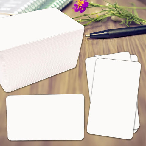 Gionello 100 3x5 Unruled Index Cards Blank White Heavy Rounded Corners -Study Note Cards, DIY Flash Cards, Message