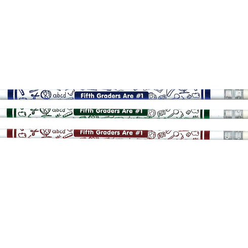 JRM7865B 5th Graders are #1 Pencils, 0.6" Height, 2.5" Wide, 7.5" Length (12 Count)