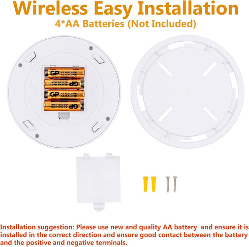 3000K 6.1inch Light,140 Closet 2-Pack LIT-PaTH Battery Operated Ceiling Light, Motion Sensor LED Ceiling Lumens Flush