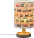 Vozoza Steam Train Retro LED Table Lamp with USB Port Night Light Bedroom Lamps for Nightstand Living Room Dorm Home