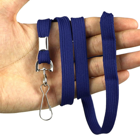 Beebel Navy-Blue Lanyards, 50PCS with Swivel Hook Clips for ID Name Badge Holder