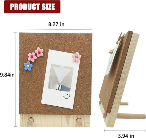 Desktop Cork Board, 10'' x 8'' Bulletin Board Message Board with 12 PCS Push Pins, Decorative Pin Board Perfect for Home School Office Décor by SELECTOP