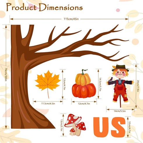Konsait 89PCS His Grace Falls on Us Christian Bulletin Board Sets, Big Tree Pumpkins Religious Fall Decorations for