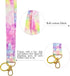 LNKRE JEWELRY Pink Rainbow Lanyard Keychain - Premium Soft Cotton Fabric Neck Lanyards with Metal Clasp for Women,