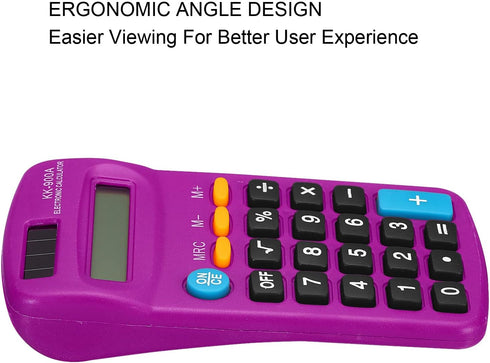 PATIKIL Basic Calculator, 8 Digit LCD Display, 4 Function Small Desktop Calculator, Battery Powered, Handheld, Purple