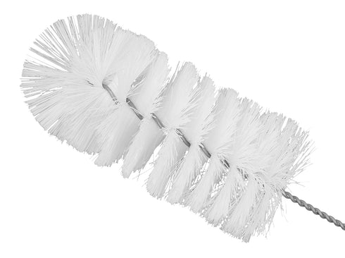 18" 2.6" 3" EISCO Nylon Cleaning Brush with Fan-Shaped End, - Twisted Stainless Steel Wire Handle - Ideal