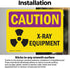 (2 Pack) OSHA Caution Radiation Sign, X-Ray Equipment Vinyl Label Decal 5 Inch X 3.5 Inch, Weather Resistant