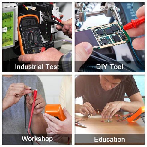 Digital Multimeter Voltmeter, Battery Voltage Tester with 2000 Counts, Continuity Ohm Volt Amp DC AC Current Meter
